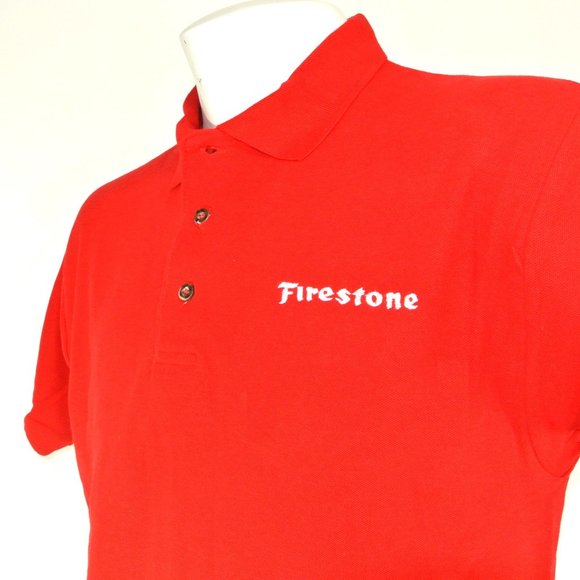 FIRESTONE TIRE Automotive Red Polo Shirt Employee Uniform NEW Size XL - Picture 2 of 7